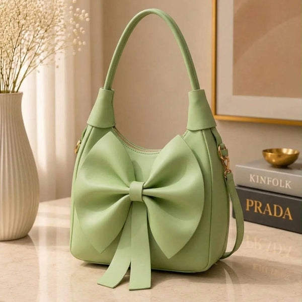 Vibrant apple green hand-crafted leather fashion piece emphasizing its structured profile and minimal trend in aesthetics styling.