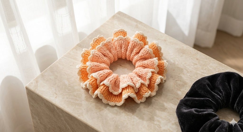 Trend-In-Aesthetics Dual Tone Crocheted Hair Tie  By Range Studio