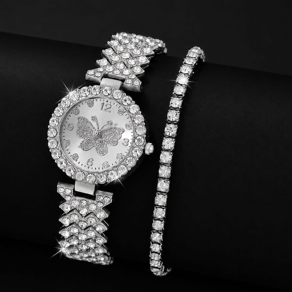 Studio catalog display of the high-polished Classic Platinum Silver variant Range Studio leaf-link bracelet watch .