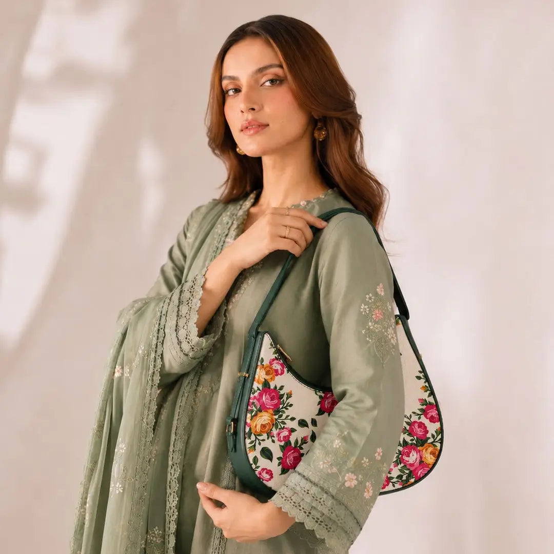 The Range Studio Floral Canvas Hobo With Adjustable Handle Secondary image